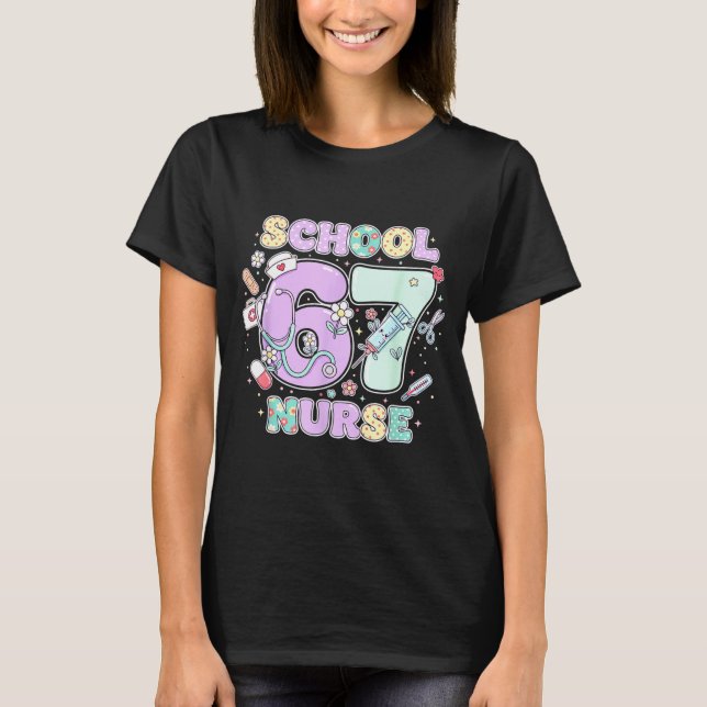 T-shirt 67 Meme Funny School Nurse Six Seven Meme Boys Gir (Devant)