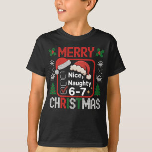 T-shirt 67 Meme Noël drôle Nice Naughty Six Seven 6 7