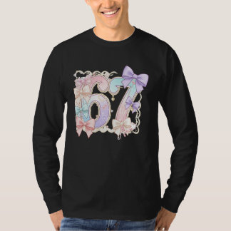 T-shirt 67 Meme Pastel Coquettes Bow Funny Kawaii 6 7 Numb