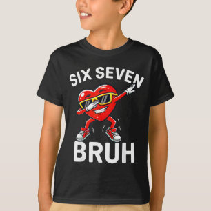 T-shirt 67 Meme Six Seven Bruh Cœur Dabbing 6 7 Saint-Vale