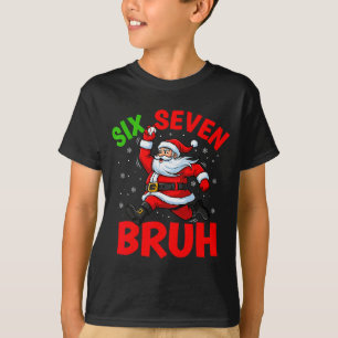 T-shirt 67 Meme Six Seven Bruh Santa Baseball Drôle Noël