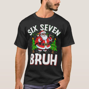 T-shirt 67 Meme Six Seven Bruh Santa Drôle de Noël Enfants