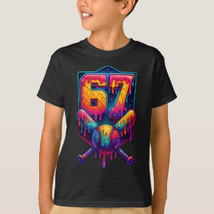 T-shirt 67 Meme Tendances Baseball Drôle Numéro 67 Joueur