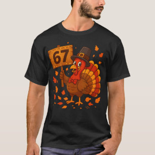 T-shirt 67 Meme Thanksgiving Tendance Dinde Drôle Six Sept