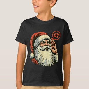 T-shirt 67 Noël Drôle Six Sept Meme Brainrot Père Noël C