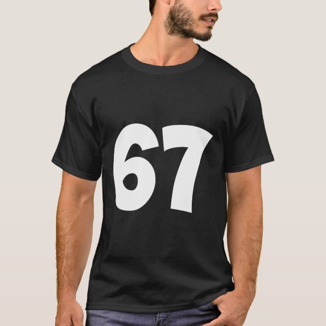 T-shirt 67 Numéro Soixante-sept Drôle Mème École Adolescen (Devant)