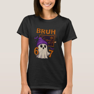 T-shirt 67 Professeur Halloween Fantôme Six Sept Mème Math