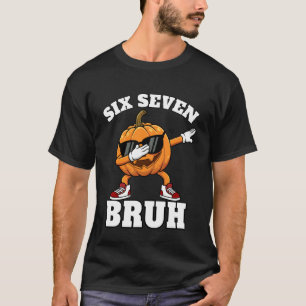 T-shirt 67 Six Seven Bruh Citrouille Dab Mème Drôle Hallow