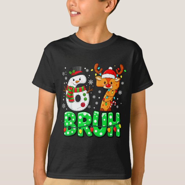 T-shirt 67 Six Seven Drôle Bonhomme de Neige Renne Bruh 6  (Devant)