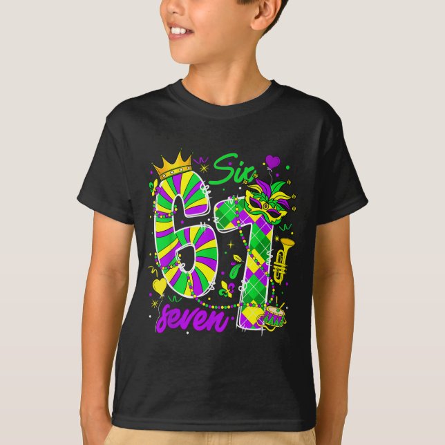 T-shirt 67 Six Seven Mardi Gras Carnival New Orleans Fleur (Devant)
