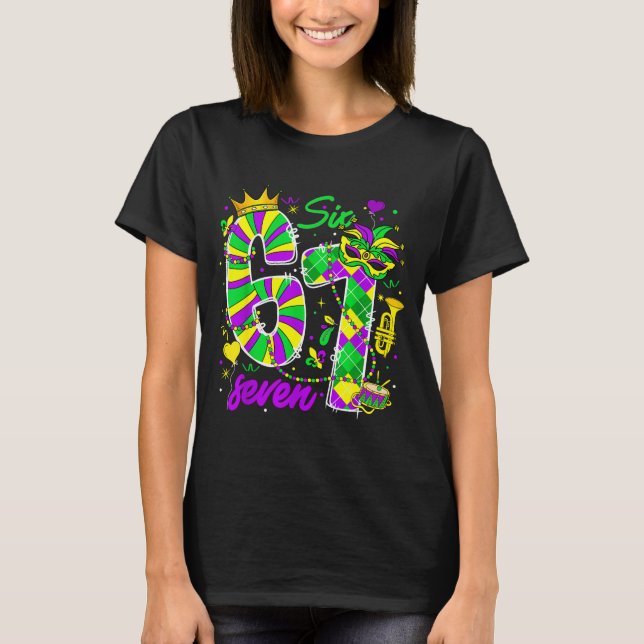T-shirt 67 Six Seven Mardi Gras Carnival New Orleans Fleur (Devant)