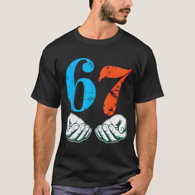 T-shirt 67 Six Seven Meme 6 7 Hands  (Devant)