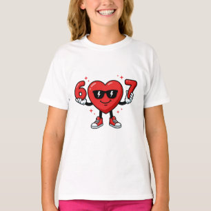 T-shirt 67 Six Seven Rouge Saint-Valentin