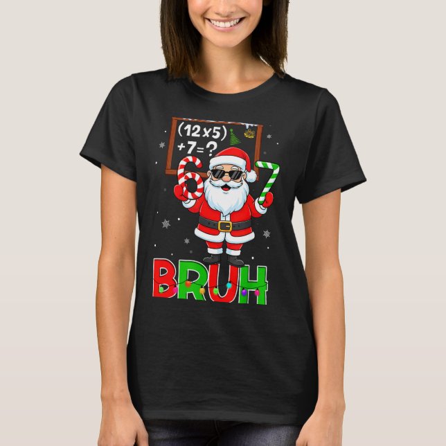 T-shirt 67 Teacher Christmas Santa Six Seven Meme Math Equ (Devant)