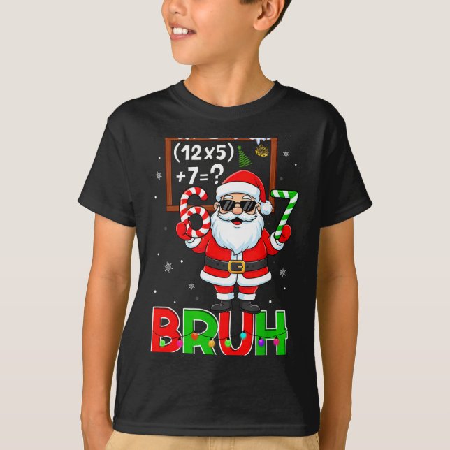 T-shirt 67 Teacher Christmas Santa Six Seven Meme Math Equ (Devant)