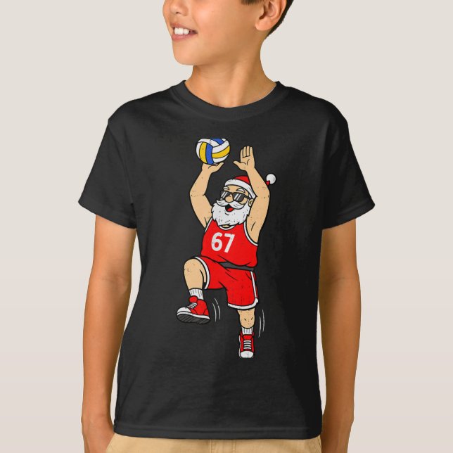 T-shirt 67 Volleyball Santa Six Seven Meme Christmas Srt M (Devant)
