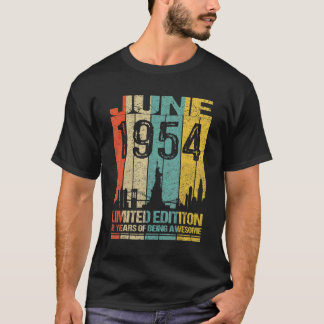 T-shirt 68 Anniversaire Juin 1954 68 Ans D'Être Impression