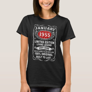 T-shirt 68 Ans Né En 1955 Janvier 68 Ans Re