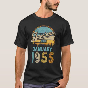 T-shirt 68 Year Old Awesome Since January 1955 68th Birth