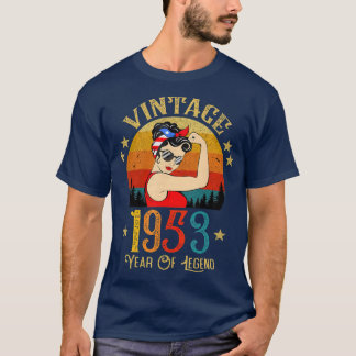 T-shirt 68e Anniversaire Cadeau 68 Ans Pour Femmes Rétro
