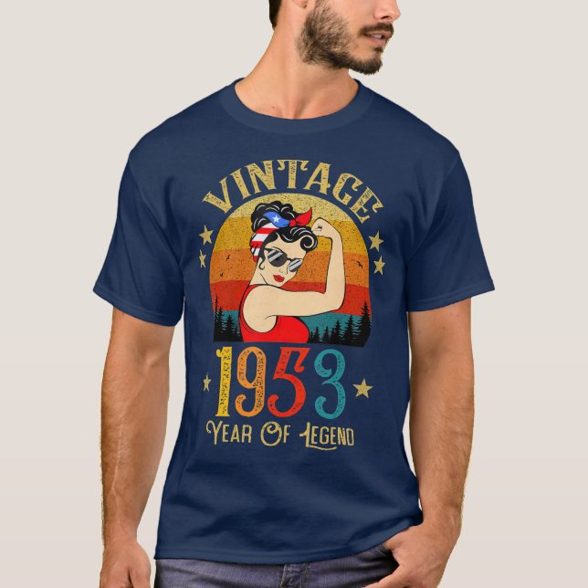 T-shirt 68e Anniversaire Cadeau 68 Ans Pour Femmes Rétro (Devant)