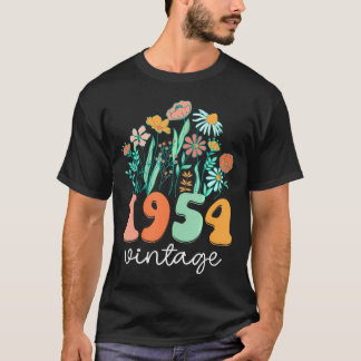 T-shirt 69 Ans 1954 69E Fleur sauvage D'Anniversaire