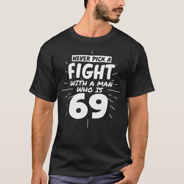 T-shirt 69 Ans Hommes 69 Anniversaire Présenté Don Amusant (Devant)