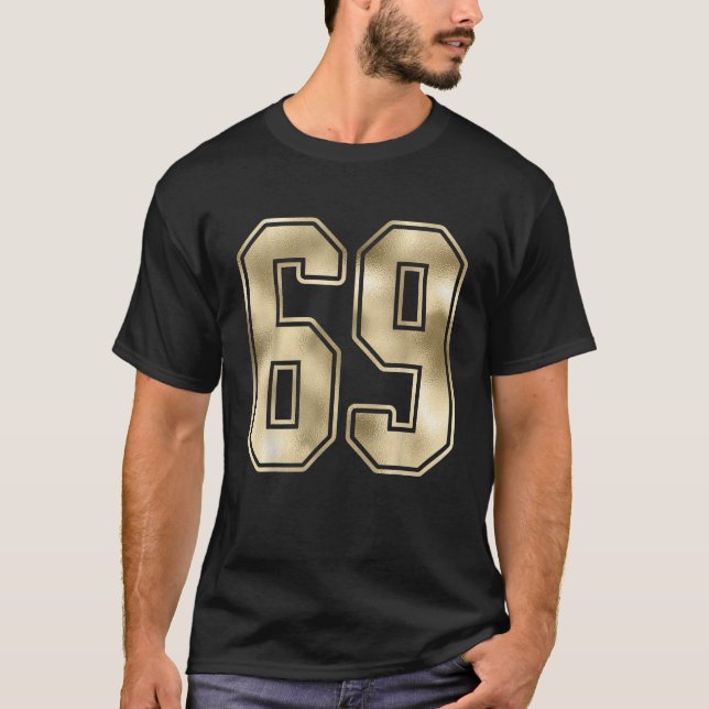 T-shirt 69 Numéro du plan 69 Style du ventilateur sportif (Devant)