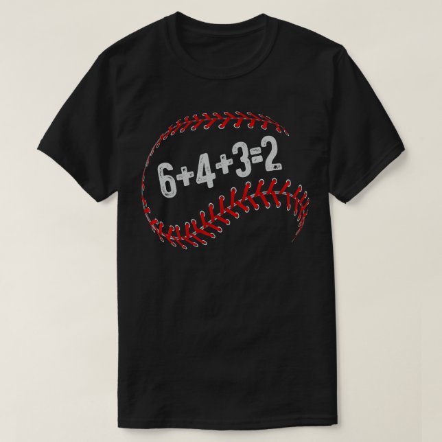 T-shirt 6+4+3=2 Jouer Double Baseball Player S (Design devant)