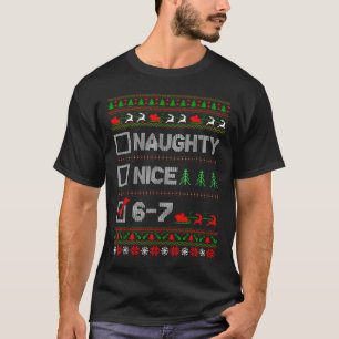 T-shirt 6-7 Mème Sympa Coquin 67 Noël Cerveau Pourri Drôle