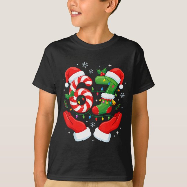 T-shirt 6 7 Pajamas Six Seven Matching Ugly Christmas 67 F (Devant)