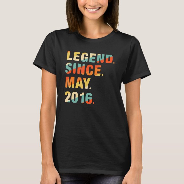 T-shirt 6 Anniversaire 6 Ans Légende depuis mai 2016 (Devant)