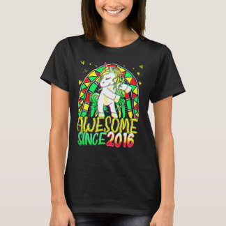 T-shirt 6 Anniversaire Arc en ciel 6 Anniversaire Flossing