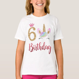 T-shirt 6 Anniversaire de l'Unicorn Dabbing, 6 Ans