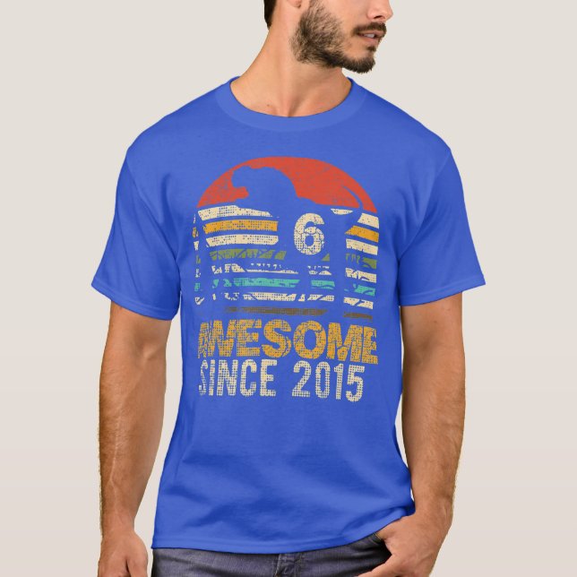 T-shirt 6 Anniversaire Dinosaur 6 Anniversaire Garçon Enfa (Devant)