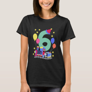 T-shirt 6 Anniversaire Train Lovers I'm 6 Garçons Enfants