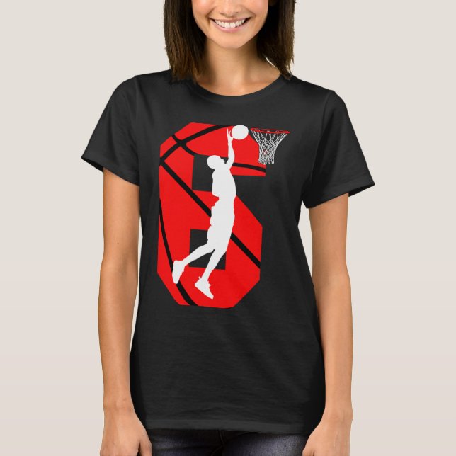 T-shirt 6 ans 6e anniversaire Boy Basketball amoureux (Devant)