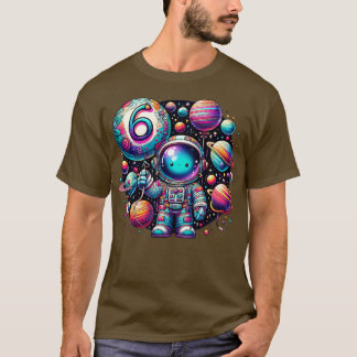 T-shirt 6 ans Anniversaire Cadeaux de garçon Astronaut 6e 