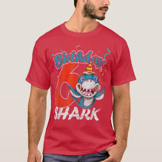 T-shirt 6 ans Anniversaire Cadeaux de requin 6 Anniversair