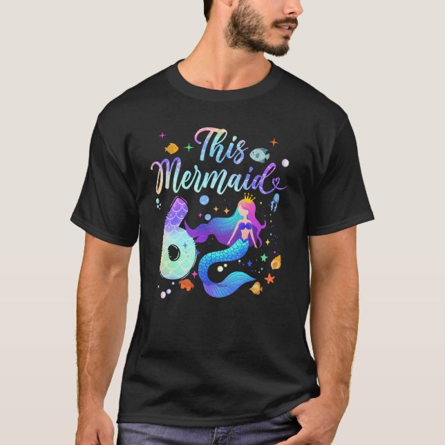T-shirt 6 Ans Cette Sirène Est 6E Anniversaire Fille Daugh (Devant)