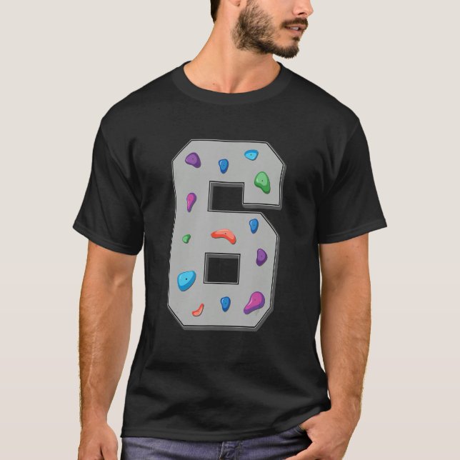 T-shirt 6 Ans Escalade Anniversaire Bouldering Escalade R (Devant)