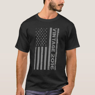 T-shirt 6 ans Vintage 2016 drapeau américain 6e anniversai