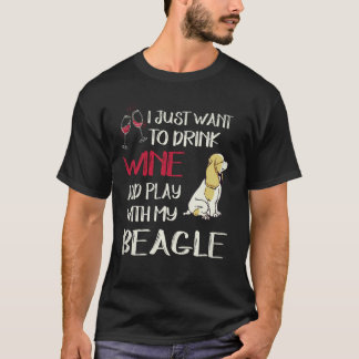 T-shirt 6 Bois du vin et joue avec mon beagle