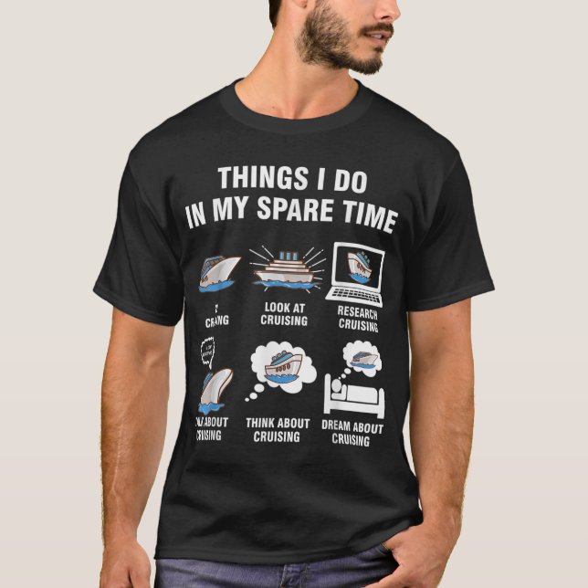 T-shirt 6 Choses que je fais dans mon temps libre - Croisi (Devant)