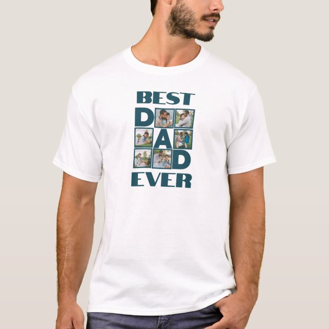 T-shirt 6 Collage photo pour Fête des pères ou anniversair (Devant)