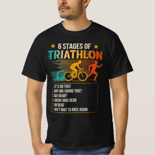T-shirt 6 Étapes Des Athlètes De Triathlon Triathlètes Cou