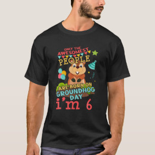 T-shirt 6 Naissance du rongeur de fond Joyeux Jour du rong