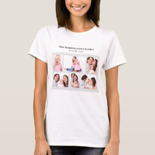 T-shirt 6 sections Photo personnalisée Cadres gris minimal