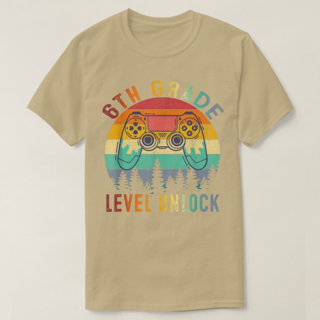 T-shirt 6e année Retour à l'école 6e année Niveau déverrou (Design devant)