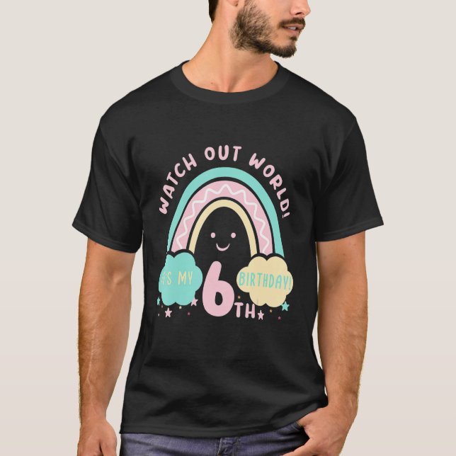T-shirt 6e anniversaire 6 ans Anniversaire Enfants Attenti (Devant)